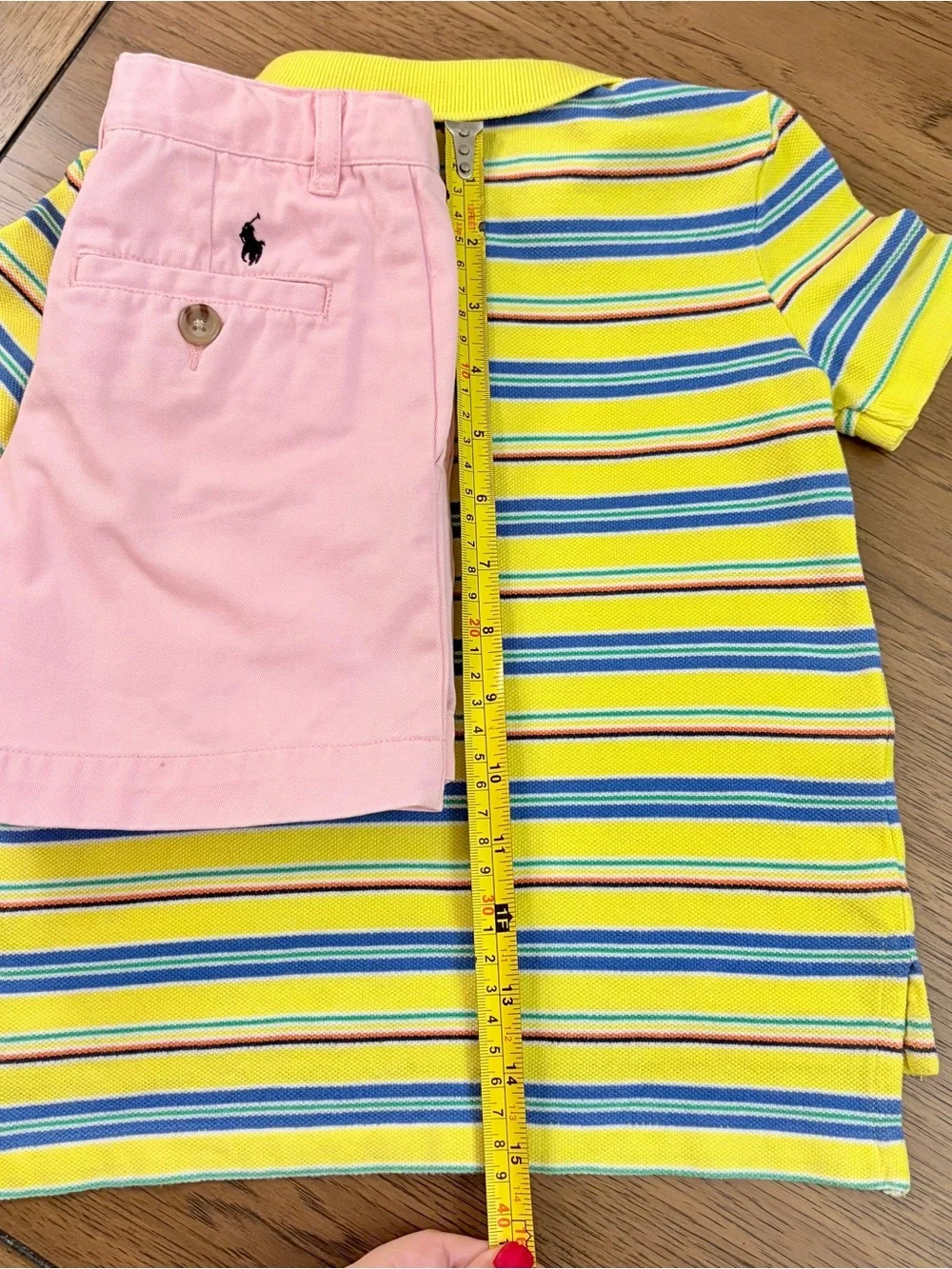 2-3 Years Polo Ralph Lauren Boys Set Polo Shirt Shorts Pink Yellow T-Shirt Pony